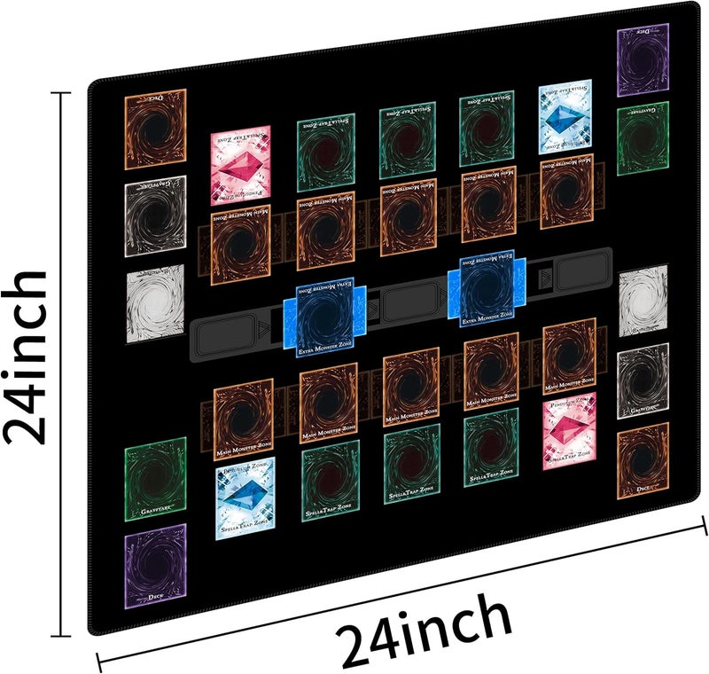 Extalas Stitched for Yugioh Playmat, 2-Player, Master Rule Duel Field Zones, Large Card Game Mat, Original Art Designs & Accessories (Basic3) - Image 2